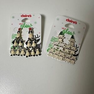 New Claire's Christmas earrings